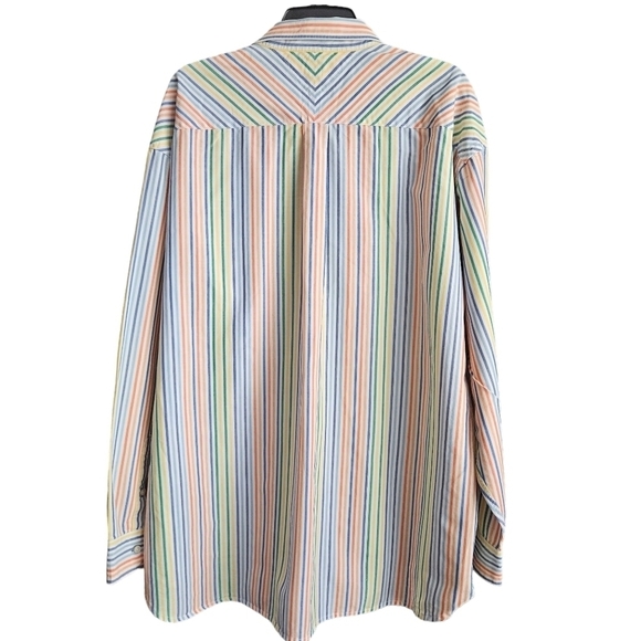 Tommy Hilfiger Button Up Shirt Mens XXL RAINBOW Casual Preppy Stripes - Picture 3 of 13
